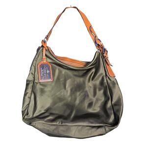Lauren Ralph Lauren Shoulder Bag Womens Large Leather Trim Satchel Purse
